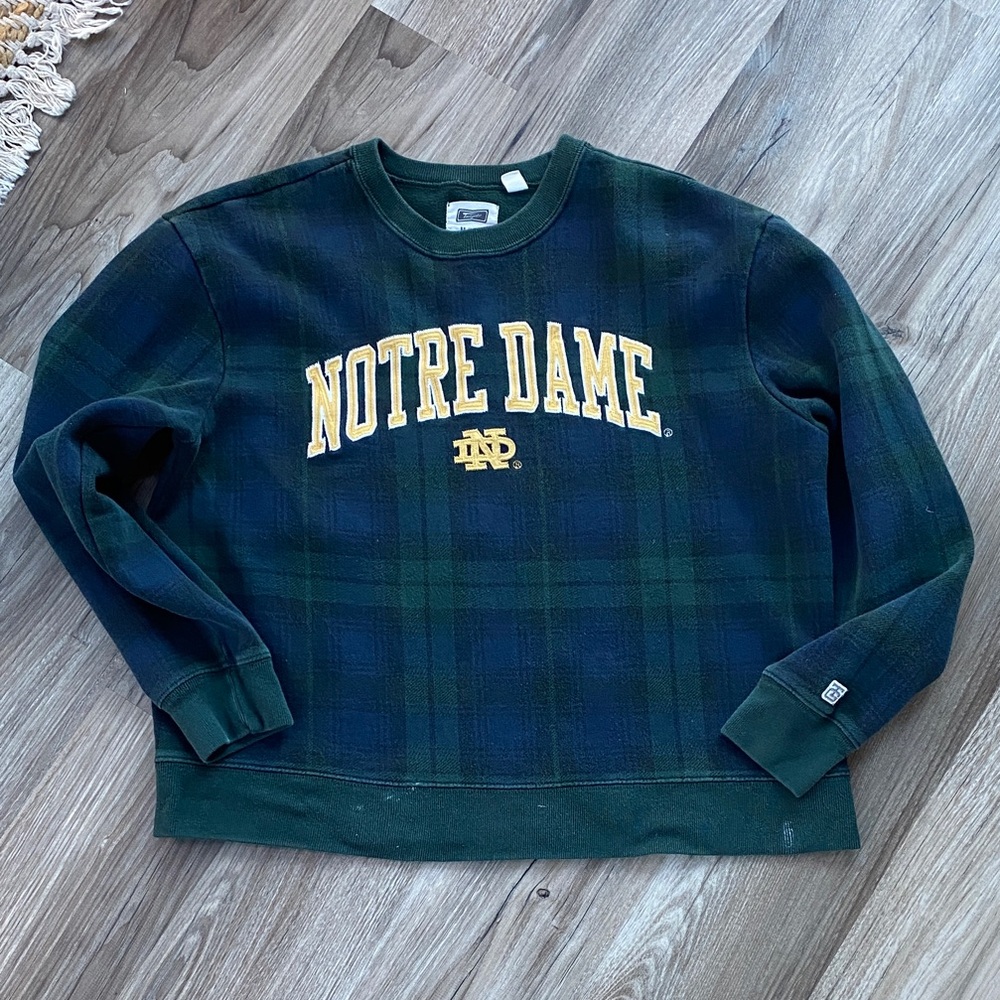 Vintage plaid Notre Dame Sweatshirt